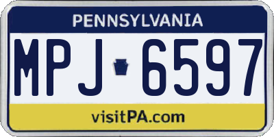 PA license plate MPJ6597
