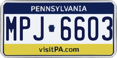 PA license plate MPJ6603