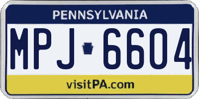 PA license plate MPJ6604