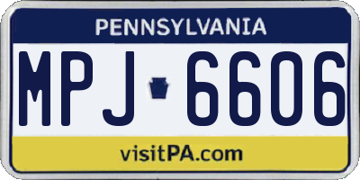 PA license plate MPJ6606