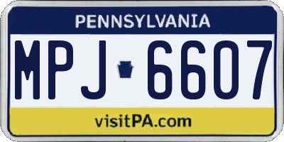 PA license plate MPJ6607