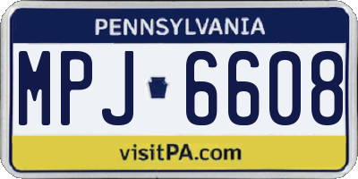 PA license plate MPJ6608
