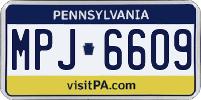 PA license plate MPJ6609