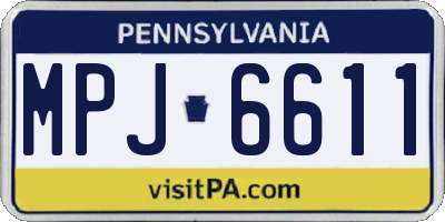 PA license plate MPJ6611