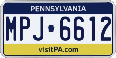 PA license plate MPJ6612