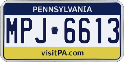 PA license plate MPJ6613