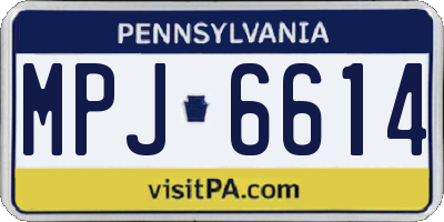 PA license plate MPJ6614