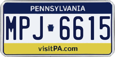 PA license plate MPJ6615