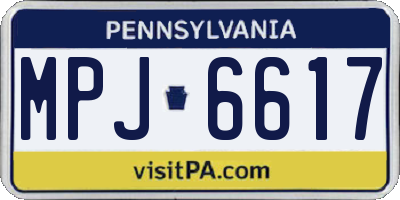 PA license plate MPJ6617