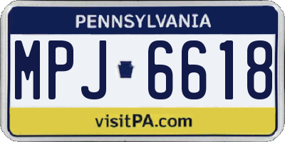 PA license plate MPJ6618