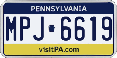 PA license plate MPJ6619