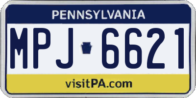 PA license plate MPJ6621