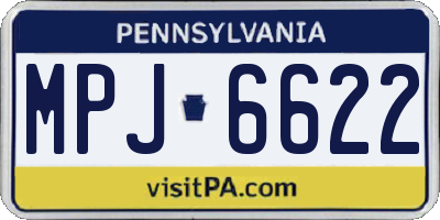 PA license plate MPJ6622