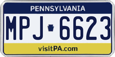PA license plate MPJ6623