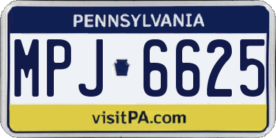 PA license plate MPJ6625