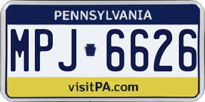 PA license plate MPJ6626