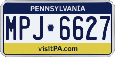 PA license plate MPJ6627