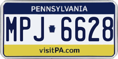 PA license plate MPJ6628