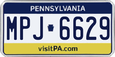 PA license plate MPJ6629