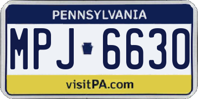PA license plate MPJ6630