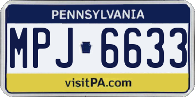 PA license plate MPJ6633