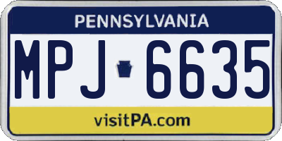 PA license plate MPJ6635