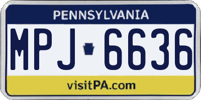 PA license plate MPJ6636