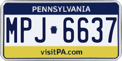 PA license plate MPJ6637