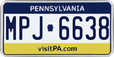 PA license plate MPJ6638