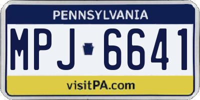 PA license plate MPJ6641