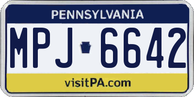 PA license plate MPJ6642