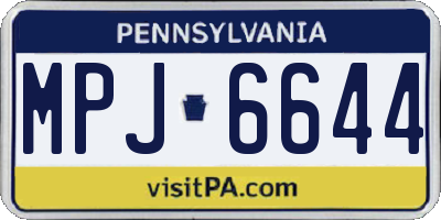 PA license plate MPJ6644