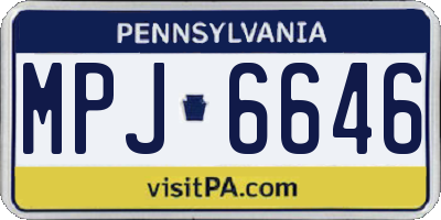 PA license plate MPJ6646