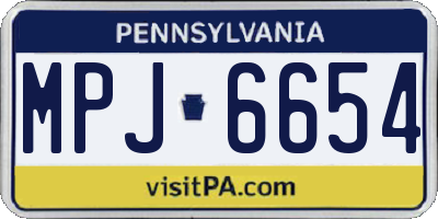 PA license plate MPJ6654