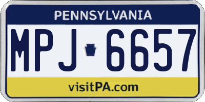 PA license plate MPJ6657