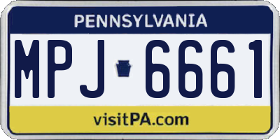 PA license plate MPJ6661