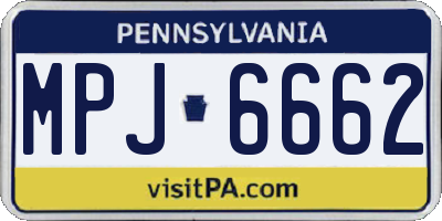 PA license plate MPJ6662