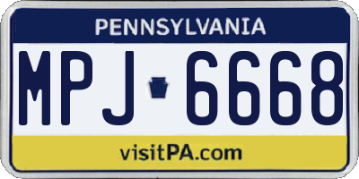 PA license plate MPJ6668