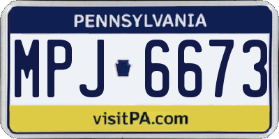 PA license plate MPJ6673