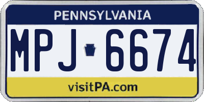 PA license plate MPJ6674