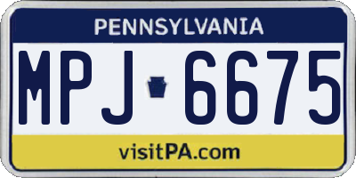 PA license plate MPJ6675