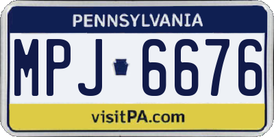 PA license plate MPJ6676