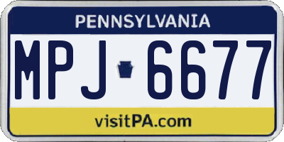 PA license plate MPJ6677