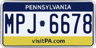 PA license plate MPJ6678