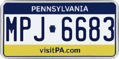 PA license plate MPJ6683