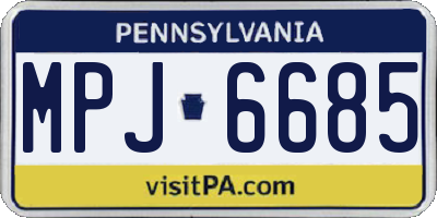 PA license plate MPJ6685