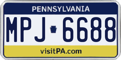 PA license plate MPJ6688
