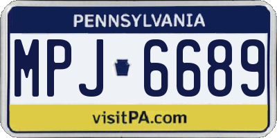 PA license plate MPJ6689