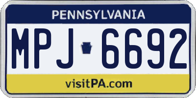 PA license plate MPJ6692