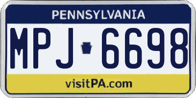 PA license plate MPJ6698
